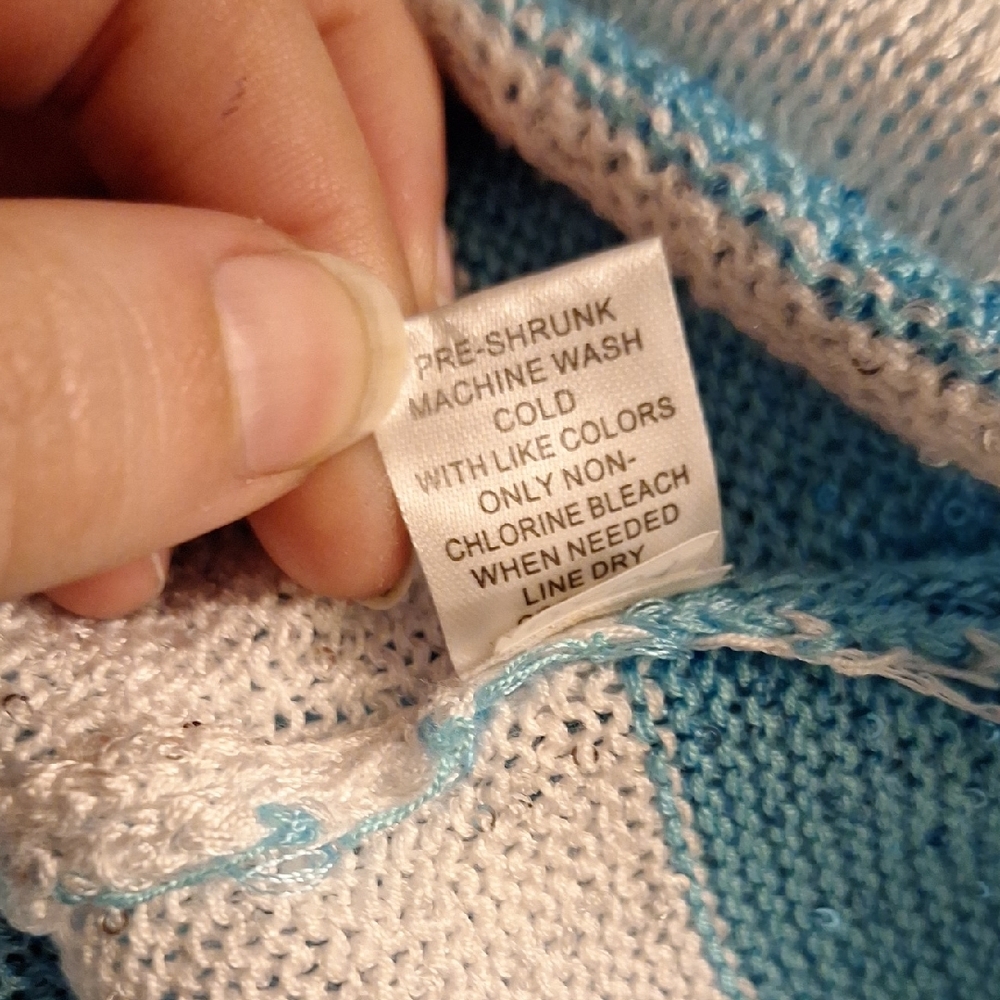 Blue and White Striped Sweater - Picture 3 of 3